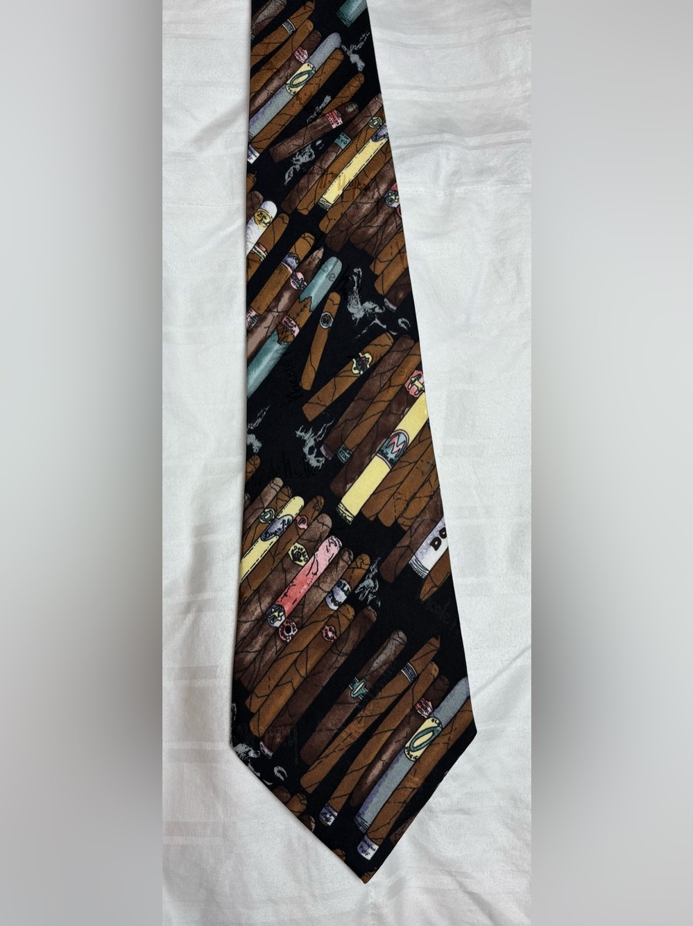 Nicole Miller SILK Men's Cigar Pattern Vintage Tie 1997